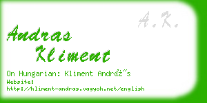 andras kliment business card